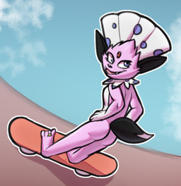 4_toes ambiguous_gender anthro butt digit_ring feathers feet fur jewelry nude paws pink_body pink_fur pokemorph purple_eyes rear_view ring skate skateboard skater sky soles solo tail toe_ring toes two_tone_feet vehicle rodricoro nintendo pokemon fan_character kerolink generation_4_pokemon pokemon_(species) weavile colored digital_media_(artwork) full-length_portrait portrait shaded