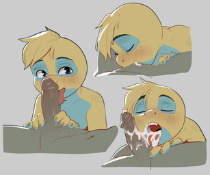 adolescent adult_on_adolescent adult_on_young after_orgasm age_difference anthro anthro_penetrated blonde_hair blue_body blue_markings blush bodily_fluids body_blush claws countershading cum cum_from_mouth cum_in_mouth cum_inside cum_on_penis deep_throat duo erection eye_markings eyes_closed fellatio finger_claws genital_fluids genitals glistening glistening_genitalia glistening_penis grey_body grey_penis hair humanoid_genitalia humanoid_penis looking_at_viewer male male/male male_anthro male_penetrated male_penetrating male_penetrating_male markings navel open_mouth oral oral_penetration orgasm penetration penile penile_penetration penis penis_blush penis_in_mouth pubes sex simple_background size_difference tongue tongue_out yellow_body young young_anthro young_male apis_(artist) nintendo pokemon caprino_bencivenni dunsparce generation_2_pokemon pokemon_(species) 2023 absurd_res hi_res