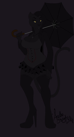 alternative_fashion anthro black_clothing black_legwear black_thigh_highs clothing corset cross digitigrade facial_piercing female goth hair inverted_cross legwear lingerie lip_piercing melanistic piercing simple_background snakebite_piercing solo thigh_highs topwear umbrella yellow_eyes acethebigbadwolf felid mammal pantherine absurd_res dark_theme digital_media_(artwork) hi_res