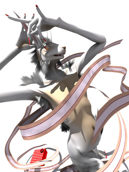 amber_eyes anthro armpit_hair body_hair box colored_nails container featureless_crotch fur gift_box high-angle_view long_ears long_fingers long_nails looking_at_viewer male nails nude_anthro nude_male open_mouth plantigrade raised_arms red_nails ribbons simple_background skinny skinny_anthro skinny_male solo white_background white_body white_fur deino_(artist) banni_(deino) lagomorph leporid mammal rabbit 2008 3:4 3d_(artwork) autodesk_3ds_max_(artwork) digital_media_(artwork)