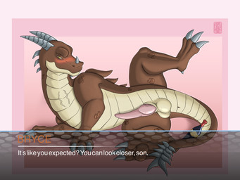 animal_genitalia anthro anus balls claws erection genitals horn looking_at_viewer lying male on_side plated_scales quadruped raised_leg scales scar sheath simple_background solo spread_legs spreading tail text wine_bottle garo_(artist) angels_with_scaly_wings mythology bryce_(angels_with_scaly_wings) dragon mythological_creature mythological_scalie scalie 2025 absurd_res colored digital_media_(artwork) hi_res line_art shaded signature