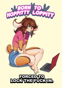 anthro brown_body brown_fur brown_hair computer crossed_legs electronics female frown fur hair laptop slim solo luxar92 lagomorph mammal hi_res