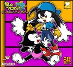 accessory anthro black_body black_fur clothed clothing duo female flower flower_in_hair fur gloves hair hair_accessory handwear hat headgear headwear male open_mouth plant red_nose young 8horns animaniacs bandai_namco klonoa_(series) warner_brothers dot_warner klonoa domestic_cat felid feline felis inkblot mammal crossover