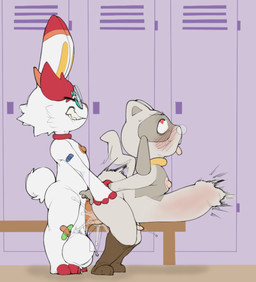 abdominal_bulge anal anal_orgasm anal_penetration anthro anthro_on_anthro anthro_penetrated anthro_penetrating anthro_penetrating_anthro anthro_penetrating_male areola arm_pull balls bandage bandaged_arm bandaged_leg bent_legs big_balls big_penis blush bodily_fluids bulge clenched_teeth cum cumshot detailed_bulge duo ejaculation foreskin from_behind_position genital_fluids genitals grey_body hands-free heart_eyes heart_symbol huge_balls huge_penetration huge_penis humanoid_genitalia humanoid_penis hyper hyper_balls hyper_genitalia hyper_penis locker_room male male/male male_penetrated male_penetrating male_penetrating_male nipples orgasm penetration penile penile_penetration penis penis_in_ass prison_guard_position red_body sex small_penis teeth tongue tongue_out white_body young young_anthro young_male young_on_young utaro_uta nintendo pokemon generation_4_pokemon generation_8_pokemon pokemon_(species) riolu scorbunny 2026 digital_drawing_(artwork) digital_media_(artwork) hi_res