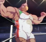 2023 accipitrid accipitriform angry anthro avian biceps bird bulge eagle fighting_ring fist flexing flexing_bicep flexing_both_biceps funeral-paws hi_res male manly musclegut muscular navel_outline nipple_outline obliques pecs solo triceps wrestling_singlet