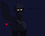 3_fingers 4-bit after_vore ambiguous_anthro ambiguous_gender ambiguous_pred anthro anthro_pred arm_tuft asking asking_self big_butt big_tail biped black_arms black_body black_butt black_clothing black_ears black_eyelids black_face black_fur black_hands black_inner_ear_fluff black_legwear black_sweater black_tail black_text black_thigh_highs black_topwear black_tuft blue_background butt butt_expansion closed_frown clothed clothed_ambiguous clothed_anthro clothing dark death dialogue ears_up elbow_tuft expansion fatal_vore fingers floating_whiskers fur glistening glistening_butt glistening_eyelids hand_on_butt hand_on_own_butt heart_symbol hearts_around_butt huge_butt inner_ear_fluff legwear long_tail looking_aside looking_at_butt looking_at_own_butt looking_at_self looking_back looking_back_at_self looking_down looking_down_at_butt looking_down_at_self monotone_arms monotone_background monotone_body monotone_butt monotone_clothing monotone_face monotone_fur monotone_hands monotone_legwear monotone_sweater monotone_tail monotone_thigh_highs monotone_topwear mostly_clothed_ambiguous mostly_clothed_anthro narrowed_eyes no_underwear pointy_ears prick_ears questioning_tone raised_tail rear_view red_heart simple_background sleeveless_sweater solo standing sweater tail talking_to_self text thigh_highs topwear tuft unimpressed vore weight_gain yellow_eyes tcsrjx eclair_(tcsrjx) domestic_cat felid feline felis mammal 2023 aliasing cel_shading digital_drawing_(artwork) digital_media_(artwork) english_description english_text hi_res portrait shaded three-quarter_portrait male_(lore)