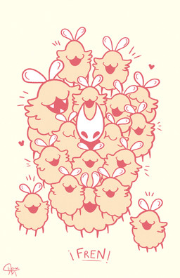 2_horns ambiguous_gender anthro empty_eyes exclamation_point feral flying fur group happy heart_symbol horn mouth_closed open_mouth open_smile sharp_teeth simple_background smile teeth text wings isaacmaynez hollow_knight:_silksong hollow_knight_(franchise) team_cherry hornet_(hollow_knight) huge_flea_(hollow_knight:_silksong) arthropod flea_(hollow_knight:_silksong) 2026 absurd_res english_text hi_res signature