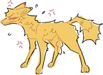 animal_genitalia animal_penis annoyed canine_genitalia canine_penis feral fur genitals male penis solo yellow_body yellow_fur guncht rue_(guncht) canid canine canis jackal mammal sketch