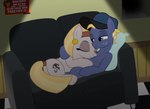 baseball_cap blue_eyes clothing cuddling cutie_mark duo ear_piercing eyes_closed female feral freckles hat headgear headwear living_hieroglyph male piercing quadruped badumsquish friendship_is_magic hasbro my_little_pony star_tracker_(mlp) earth_pony equid equine horse mammal pony hi_res