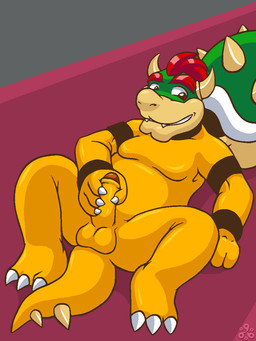 anthro balls biped erection feet foreskin genitals horn humanoid_genitalia humanoid_penis looking_away lying male masturbation moobs musclegut muscular nude on_back partially_retracted_foreskin penile penile_masturbation penis reclining shell-less solo spikes spread_legs spreading conditional_dnp grumpyvulpix mario_bros nintendo bowser koopa scalie 2016 3:4 aliasing digital_media_(artwork) hi_res signature
