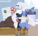 anthro big_butt big_female big_penis bodily_fluids butt butt_grab clothing cum duo exhausted female genital_fluids genitals hand_on_butt legwear male male/female office penis size_difference smaller_male thigh_highs guilo91p among_us innersloth nintendo pokemon generation_4_pokemon generation_5_pokemon legendary_pokemon pokemon_(species) reshiram riolu hi_res