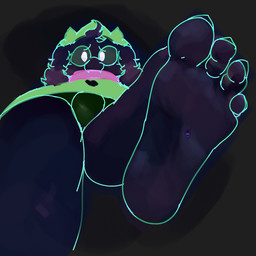 4_toes anthro barefoot black_background black_body black_feet black_fur bulge clothed clothing cute_fangs eyewear fangs feet foot_fetish foot_focus fur furgonomics glasses green_clothing hat head_tuft headgear headwear heart_symbol humanoid_feet looking_at_viewer low-angle_view male nails offering_to_viewer plantigrade robe scarf simple_background simple_eyes soles solo teeth toenails toes tuft upskirt worm's-eye_view alwhiteberry third-party_edit deltarune undertale_(series) ralsei darkner 1:1 hi_res