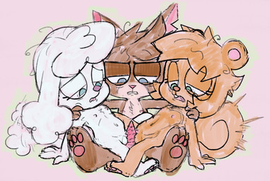 3_toes 4_fingers afterimage animal_genitalia animal_penis anthro anthro_on_anthro arm_around_shoulders big_ears big_eyes biped blue_eyes brown_body brown_claws brown_ears brown_fur brown_nose buckteeth claws clenched_teeth collaborative collaborative_pussyjob collaborative_sex countershade_face countershade_fur countershade_torso countershading curled_tail erection eyelashes feet feline_genitalia feline_penis female ffm ffm_threesome finger_claws fingers flat_chested floppy_ears fur fur_tuft genitals green_eyes green_outline group group_sex hair half-closed_eyes hand_on_another's_shoulder hand_on_shoulder head_tuft humanoid_hands impact_lines interspecies iris leaning leaning_backward light_body light_fur loli long_eyelashes looking_down looking_pleasured lop_ears male male/female messy_fur messy_hair monotone_body monotone_fur monotone_tail narrowed_eyes navel nipples no_pupils notched_ear nude nude_anthro nude_female nude_male open_mouth orange_body orange_claws orange_ears orange_fur orange_hair orange_tail outercourse outline pawpads penile_spines penis pink_background pink_inner_ear pink_nipples pink_nose pink_pawpads pink_penis pink_tongue pink_vulva plantigrade pointy_ears prick_ears purple_nose pussyjob round_ears sex short_hair shota simple_background sitting snout tail tail_motion tailwag teeth threesome toe_claws toes tongue tribadism_on_penis trio tuft underpaw vulva white_body white_claws white_countershading white_ears white_fur white_sclera white_tail young young_anthro young_female young_male young_on_young 4chan_anon unknown_artist murphy_and_mitzi marcie_beaucoup_(ajmarekart) mitzi_(ajmarekart) murphy_(ajmarekart) canid canine canis domestic_cat domestic_dog felid feline felis mammal poodle rodent sciurid tree_squirrel 2025 digital_drawing_(artwork) digital_media_(artwork) hi_res