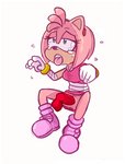 anthro bodily_fluids disembodied_penis duo female fur genitals male male/female penis pink_body pink_fur red_body red_fur solo_focus tears thin_calves thin_legs thin_thighs tongue tongue_out mrplow34 sega sonic_boom sonic_the_hedgehog_(series) amy_rose echidna eulipotyphlan hedgehog mammal monotreme