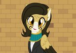 amber_eyes black_eyeliner black_hair clothing crooked_smile eyeliner female feral hair looking_at_viewer makeup pupils quadruped slit_pupils wings badumsquish hasbro my_little_pony mythology fan_character sourpuss_(oc) cheetah felid feline mammal mythological_creature mythological_sphinx hi_res