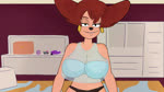 anthro bedroom_eyes big_breasts bouncing_breasts breasts clothed clothing female first first_person_view narrowed_eyes panties provocative seductive sexy_eyes smile smiling_at_viewer solo underwear walking bigandbounce disney goof_troop peg_pete canid canine mammal 16:9 4k absurd_res animated hi_res no_sound short_playtime webm widescreen