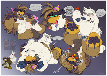 anal anal_penetration anthro beard belly_rub blush bodily_fluids border breath brown_body brown_fur butt cheek_tuft clothing collar control_collar cum cum_in_ass cum_inside cum_on_butt cum_while_penetrated cumshot dark_penis degradation dominant dominant_male dripping duo ejaculation eyebrows face_fucking facial_hair facial_tuft fur genital_fluids genitals good_boy gradient_background grin handjob hat headgear headwear heart_symbol holding_cheek holding_object hypnosis irrumatio leaking_precum looking_pleasured lying male male/male mind_control missing_tooth motion_lines on_back onomatopoeia oral oral_penetration overweight overweight_bottom overweight_dom overweight_male overweight_sub overweight_top panting party_hat pawpads paws penetration penile penile_penetration penis penis_in_ass penis_in_mouth piledriver_position praise_kink precum profanity pulling_tongue saliva saliva_drip sex sharp_teeth simple_background smile sound_effects speech_bubble splurt submissive submissive_male sweat sweatdrop tail tail_motion tailwag teeth text thick_eyebrows tongue tongue_out tuft white_body white_border white_fur duckbrained club_penguin herbert_p._bear sam_the_sasquatch avian bear mammal polar_bear sasquatch ursine colored english_text flat_colors hi_res meme