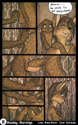 adolescent adolescent_on_adolescent anthro balls bathroom blue_eyes breasts brown_balls brown_body brown_fur brown_hair butt detailed_background dialogue duo ear_tuft ellipsis erection eyes_closed female fur genitals glans green_eyes hair hand_on_back hand_on_butt humanoid_genitalia humanoid_penis inside interior_background intraspecies leopard_spots male male/female nervous nipples nude nude_anthro nude_female nude_male penis shampoo shower sibling_incest small_breasts smile spots standing surprised tail tan_glans tan_penis teeth text touching_butt tuft water wet wide_eyed young young_anthro young_female young_male black-kitten owlalope sebastien_(black-kitten) serah_(black-kitten) felid feline lynx mammal 2015 artist_collaboration brown_theme comic digital_media_(artwork) english_text hi_res adult_(lore) brother_(lore) brother_and_sister_(lore) incest_(lore) incestuous_temptation_(lore) sibling_(lore) sister_(lore) twincest_(lore) twins_(lore)