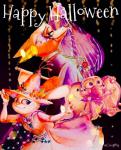 anthro female group holidays male compmq_(artist) disney halloween zootopia finnick_(zootopia) judy_hopps nick_wilde canid canine fennec_fox fox lagomorph leporid mammal rabbit red_fox true_fox 2016 hi_res