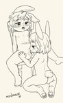anthro anthro_on_anthro blush blush_lines blushing_profusely bodily_fluids buckteeth butt chair cunnilingus duo female female/female female_anthro flat_chested furniture genital_fluids genitals hair half-closed_eyes looking_pleasured narrowed_eyes navel nipples nude nude_anthro nude_female on_chair open_mouth oral pawpads plantigrade_pawpads pussy scut_tail sex short_tail sitting sitting_on_chair spread_legs spreading tail teeth text vaginal vaginal_fluids young young_anthro young_female young_on_young nerdmouse lagomorph leporid mammal rabbit 2025 artist_name black_and_white dated digital_drawing_(artwork) digital_media_(artwork) hi_res line_art monochrome