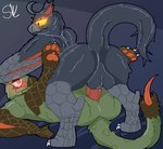 anthro duo male male/male paws penetration spiral_eyes lighthouseheat capcom monster_hunter flying_wyvern nargacuga