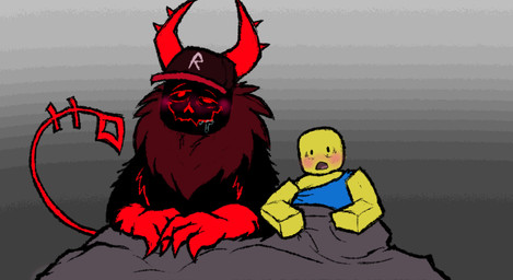 2_horns after_sex ambiguous_gender anthro bed_sheet bedding black_body black_fur blush bodily_fluids claws clothing drooling duo fluffy flushed fur hat headgear headwear horn looking_pleasured male male/ambiguous neck_tuft saliva simple_background tail tuft yellow_body aliendog6002 forsaken_(roblox) roblox guest_666_(forsaken) noob_(forsaken) noob_(roblox) humanoid mammal robloxian unknown_species nonbinary_(lore)