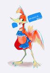 clothing female smile solo swimwear two-piece 98yume banjo-kazooie rareware kazooie avian bird hi_res