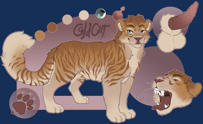 animal_genitalia blue_eyes feline_genitalia feral fluffy fluffy_tail genitals male mane penile_spines penis red_nose sheath solo stripes tail feralfather felid hybrid liger lion mammal pantherine tiger alpha_channel hi_res model_sheet