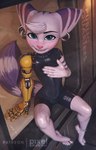 2022 alcove anthro biped blue_eyes breasts clothing digit_ring digital_media_(artwork) ear_piercing ear_ring feet female hi_res jewelry lombax looking_at_viewer mammal piercing pixelsketcher prosthetic prosthetic_arm prosthetic_limb ratchet_and_clank ring ring_on_leg ring_piercing rivet_(ratchet_and_clank) solo sony_corporation sony_interactive_entertainment tight_clothing toe_ring toes