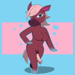 animal_genitalia animal_penis anthro breasts equine_genitalia equine_penis genitals gynomorph intersex nude penis solo kamikiller animal_crossing nintendo reneigh_(animal_crossing) equid equine horse mammal 1:1 hi_res