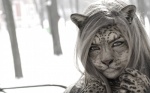 16:10 anthro felid female hair hi_res long_hair looking_at_viewer mammal odysseusut pantherine photo_manipulation photomorph real snow_leopard solo spots third-party_edit widescreen