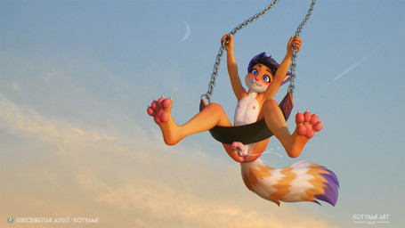 4_toes 5_fingers action_pose aircraft airplane anthro anus areola average_penis balls bent_legs big_tail biped blue_eyes blue_sky blush bodily_fluids butt butt_from_the_front cat_tail chain cheek_blush claws countershade_balls countershade_butt countershade_crotch countershade_face countershade_fur countershade_genitalia countershade_neck countershade_penis countershade_torso countershading crescent_moon day detailed_anus dipstick_tail dripping droplets evening excited exhibitionism eyebrows eyelashes feet femboy finger_claws fingers fluffy fluffy_tail foreskin front_view fur fur_tuft genital_fluids genitals glans grey_eyebrows grey_hair grin hair half-erect happy hindpaw humanoid_genitalia humanoid_hands humanoid_penis iris leaking_precum light looking_at_viewer looking_forward looking_pleasured low-angle_view male male_anthro markings metal_chain monotone_hair moon multicolored_body multicolored_eyebrows multicolored_fur multicolored_penis multicolored_tail neck_tuft nipples nude nude_anthro nude_male nudist on_swing open_mouth open_smile outdoor_nudity outside partially_retracted_foreskin partly_cloudy pawpads paws penis perineum perspective_shot pink_anus pink_foreskin pink_glans pink_nose pink_pawpads pink_penis plantigrade plantigrade_pawpads playful pose precum precum_drip precum_from_penis precum_string public public_nudity pupils purple_ears purple_markings purple_tail_tip raised_eyebrows realistic_penis_size ring_(marking) ringed_tail short_hair sitting sky slim slim_anthro slim_male small_butt small_nipples smile smiling_at_viewer soles solo straight_arms striped_markings striped_tail stripes summer swing swinging tail tail_markings tail_tuft teasing teeth text tight_balls toe_claws toes tuft two_tone_eyebrows two_tone_penis vehicle white_balls white_body white_claws white_countershading white_eyebrows white_fur white_inner_ear white_penis white_sclera white_stripes white_tail white_text wide_eyed wide_smile yellow_body yellow_fur yellow_stripes yellow_tail young young_anthro young_male kotyami kotyami_(kotyami) domestic_cat felid feline felis mammal 16:9 2025 artist_name colored dated detailed digital_media_(artwork) english_description english_text full-length_portrait hi_res lighting portrait shaded soft_shading url wallpaper widescreen