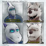4_panel_comic blue_eyes clothing duo male sad shirt simple_background smile stare text topwear yellow_text sharkinthepark for_the_better_right? canid canine fish mammal marine shark 1:1 2025 absurd_res comic digital_media_(artwork) digital_painting_(artwork) digital_watercolor_(artwork) english_text hi_res meme painting_(artwork) sequence watercolor_(artwork)