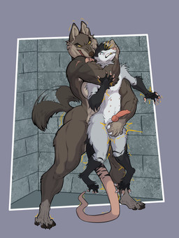 animal_genitalia animal_penis anthro ball_squeeze ballbusting balls big_balls big_breasts blue_eyes breasts brown_body brown_fur canine_genitalia canine_penis chokehold cock_and_ball_torture digitigrade dominant dominant_female duo erection female fur genital_torture genitals gold_(metal) gold_tooth headlock held_up knot knotted_penis long_tail male male/female mismatched_genitalia mismatched_penis nipples penis sheath side_boob size_difference squeezing submissive submissive_male tail tail_motion tailwag thick_thighs white_body white_fur wide_hips yellow_eyes rafitos mythology hyde_(iamhyde) american_opossum canid canine mammal marsupial mythological_canine mythological_creature werecanid werecanine werecreature werewolf wolfwere absurd_res hi_res