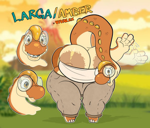 amber_(material) amber_eyes anthro areola areola_slip big_breasts big_butt bodily_fluids bodysuit bottomwear braces breast_squeeze breasts butt cargo_pants clothed clothing crossed_legs curvy_figure detailed_background eyelashes eyewear feet female fingerless_gloves gesture glasses glistening glistening_eyes glistening_lips gloves grass handwear head_down huge_breasts lips lipstick long_neck makeup montgomery_glands motion_lines nails nerd nipple_outline nipples non-mammal_breasts non-mammal_nipples orange_body pants plant prehistoric scales shadow shy skimpy skinsuit smile snout solo squeezing sweat sweatdrop tall tan_body tan_lipstick text thick_lips thick_thighs tight_clothing toenails toes volcano voluptuous voluptuous_anthro voluptuous_female waving waving_at_viewer wearing_glasses wide_hipped_female wide_hips worried_look vivalex larga_(vivalex) brachiosaurid brachiosaurus dinosaur macronarian prehistoric_species reptile saurischian sauropod sauropodomorph scalie absurd_res character_name hi_res model_sheet