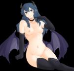 5_fingers areola armwear blue_eyes blue_hair breasts clothing elbow_gloves female fingers gloves hair handwear horn legwear long_hair looking_at_viewer membrane_(anatomy) membranous_wings mostly_nude navel nipples not_furry simple_background sitting skindentation small_breasts solo thigh_highs transparent_background wings tridis fire_emblem fire_emblem_awakening nintendo lucina demon humanoid mammal 2018 alpha_channel digital_media_(artwork) hi_res