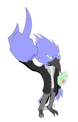 anthro apple_juice avian_feet belt beverage bird's-eye_view blue_body blue_feathers bottomwear clothed clothed_anthro clothed_male clothing feather_hands feathers gesture hand_gesture high-angle_view jacket juice_(beverage) juice_box male middle_finger pants shirt solo standing topwear birbdrain avian bird bluebird oscine passerine thrush_(bird) absurd_res digital_drawing_(artwork) digital_media_(artwork) halftone hi_res