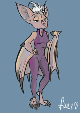 clothing female simple_background solo standing wings fuzzywuzzylittletail bat leaf-nosed_bat mammal microbat vampire_bat yangochiropteran