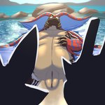 animal_genitalia belly big_belly bodily_fluids claws confusion feral frill_(anatomy) genital_slit genitals group horn lying male membrane_(anatomy) on_back outside partially_submerged scales silhouette snout tail teeth trio water dhalek capcom monster_hunter lagiacrus leviathan_(mh) mizutsune scalie uth_duna absurd_res hi_res
