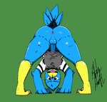 anthro balls beak butt digitigrade genitals humanoid_genitalia humanoid_penis male non-mammal_balls penis presenting presenting_hindquarters solo crazybluedog.exe_(artist) third-party_edit deltarune undertale_(series) berdly avian bird