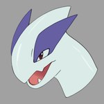 ambiguous_gender blue_body fangs feral grey_background multicolored_body open_mouth open_smile red_eyes simple_background smile solo teeth three-quarter_view two_tone_body white_body xeniyy nintendo pokemon generation_2_pokemon legendary_pokemon lugia pokemon_(species) 1:1 2024 digital_drawing_(artwork) digital_media_(artwork) headshot_portrait hi_res portrait