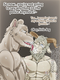 anthro beard bodily_fluids duo facial_hair forced kissing male male/male pecs saliva tobias2004 beastars pina_(beastars) riz_(beastars) 3:4 hi_res
