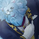 anthro butler clothing eyewear fur male mane monocle muscular muscular_anthro muscular_male necktie solo suit white_body white_fur ribbit115 lifewonders tokyo_afterschool_summoners snow_(tas) felid lion mammal pantherine 1:1 hi_res