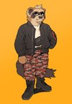 anthro boots bottomwear brown_body brown_fur camo camo_bottomwear camo_clothing camo_pants camo_print clothed clothed_anthro clothing female fluffy fluffy_tail footwear fur jacket pants pattern_bottomwear pattern_clothing pattern_pants sharp_tooth shoes simple_background solo standing tail topwear yellow_background gaydottiff domestic_ferret mammal mustelid musteline true_musteline weasel 2024 digital_drawing_(artwork) digital_media_(artwork) full-length_portrait portrait trans_(lore) trans_woman_(lore)