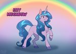 female feral horn outline rainbow smile solo unicorn_horn sunny_way hasbro mlp_g5 my_little_pony my_little_pony:_a_new_generation mythology izzy_moonbow_(mlp) equid equine horse mammal mythological_creature mythological_equine pony unicorn digital_media_(artwork)