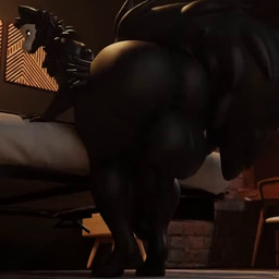 anthro balls big_balls big_butt big_penis black_body black_fur butt erection femboy fur genitals huge_balls huge_butt huge_penis humanoid_genitalia humanoid_penis inside looking_back male penis solo tail twerking white_eyes syntaxerror raguda_(modeler) changed_(video_game) puro_(changed) canid canine canis goo_creature mammal wolf 1:1 3d_(artwork) 3d_animation animated digital_media_(artwork) high_framerate no_sound short_playtime video