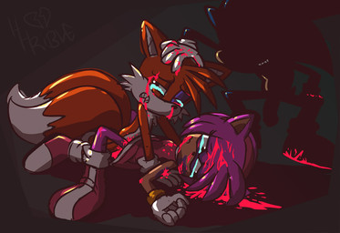 abuse abused accessory ambiguous_penetration anthro assisted_rape bicolored_tail bite biting_lip black_eye_(injury) blood blood_on_chest blood_on_ground blood_on_hand blood_splatter bodily_fluids boots breasts broken_heart bruised bruised_eye bruised_face closed_frown clothed clothed/nude clothed_female clothing cowgirl_position crouching crying dress female female_anthro female_penetrated footwear footwear_only forced forced_partners from_front_position frown fur genitals gloves gore grey_background grin group hand_on_head hand_on_knee hand_on_leg handwear headband loli looking_away lying male male/female male_anthro male_penetrating male_penetrating_female mostly_nude mouth_closed multicolored_body multicolored_fur nosebleed nude nude_male on_bottom on_top pain penetration penis rape rape_by_proxy ryona sadism sex shadow shoes shoes_only shota silhouette silhouetted_body simple_background small_breasts smile suffering tears tears_of_pain text torture trio two_tone_body two_tone_fur voyeur young hhrible sega sonic_the_hedgehog_(series) amy_rose miles_prower sonic_the_hedgehog canid canine eulipotyphlan fox hedgehog mammal 2018 artist_name cel_shading digital_media_(artwork) shaded