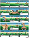 anthro anthrofied bianca_(pokemon) breast_grab breasts clothed clothing detailed_background duo english_text erection fellatio female fingering fully_clothed game_background gameplay_mechanics generation_5_pokemon genitals gui hand_on_breast health_bar hilbert_(pokemon) human human_on_anthro interspecies jonnyjonninoh lillipup male male/female mammal nintendo nude oral oral_penetration penetration penile penis pokemon pokemon_(species) pokemorph pussy sequence sex snivy text