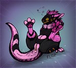 anthro anus dizzy falling female fur genitals glowing machine paws solo tail vulva shadarrius protogen hi_res