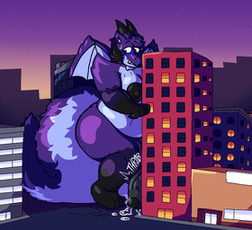 age_difference anthro arm_tuft balls belly belly_squish bent_legs big_nipples big_penis big_tail blush bodily_fluids bottom_heavy breast_squish breasts building cellulite cheek_tuft city cityscape cracked_ground dripping embarrassed facial_tuft fangs fluffy fluffy_tail fur genital_fluids genitals gynomorph horn huge_penis huge_tail intersex macro neck_tuft nipples older_gynomorph older_intersex onomatopoeia overweight overweight_gynomorph overweight_intersex penis penis_on_ground precum precum_drip pressing_against shoulder_tuft skyscraper small_wings solo sound_effects squish star stretch_marks stuck sunset sweat sweatdrop tail teeth text thick_thighs throbbing throbbing_penis tuft vein veiny_penis wing_tuft wings felineflustered mythology delilah_(felineflustered) dragon furred_dragon furred_scalie mythological_creature mythological_scalie scalie trans_(lore) trans_woman_(lore)